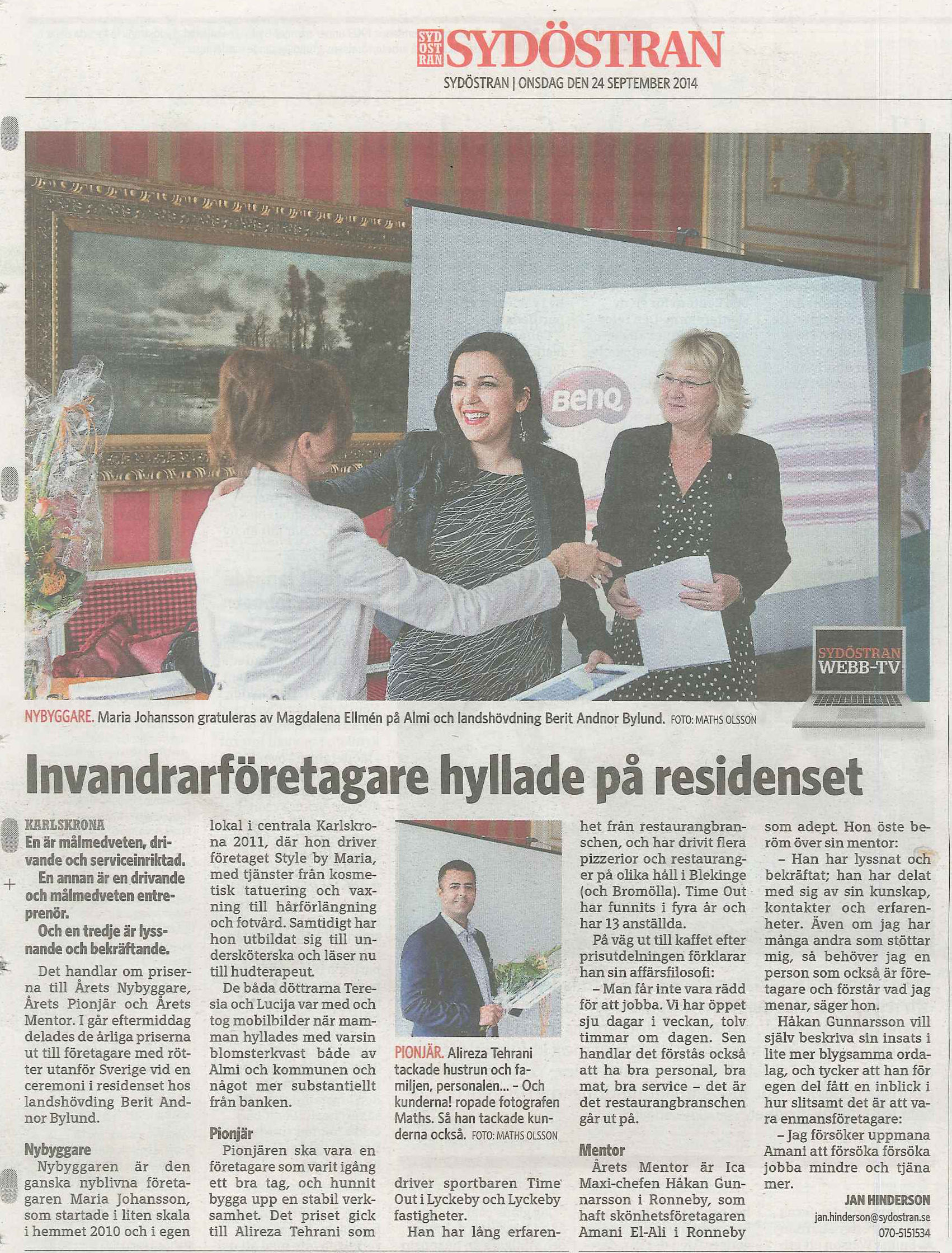 Litorinas student blev Årets Nybyggare