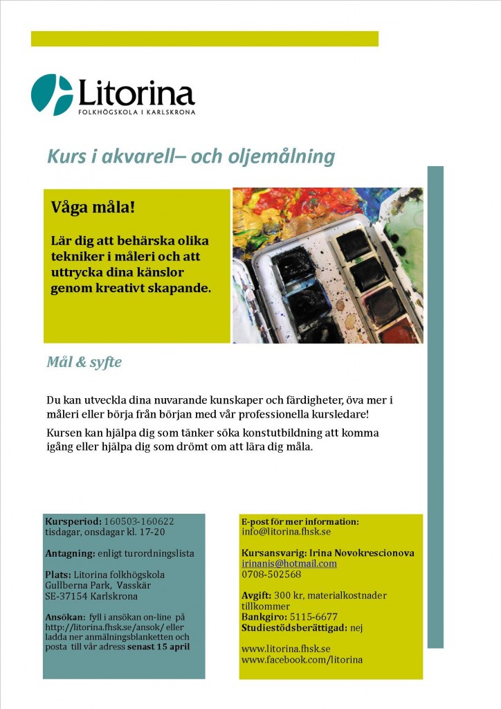 Irinas konstkurs maj juni