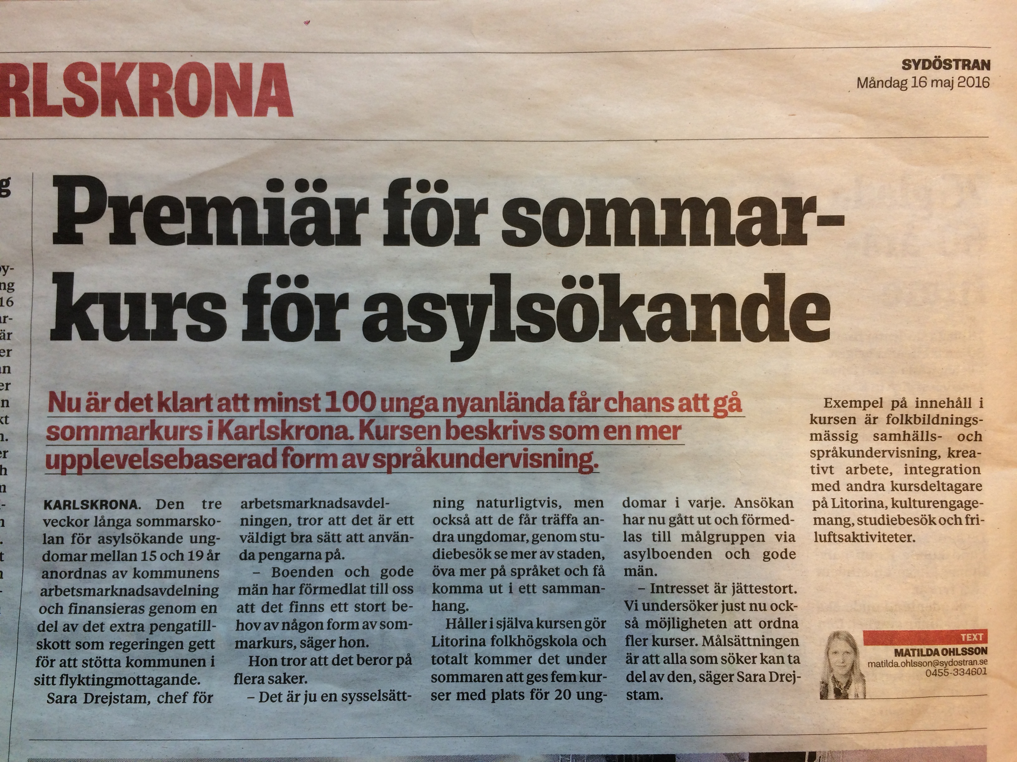 Premiär för sommarkurs för asylsökande